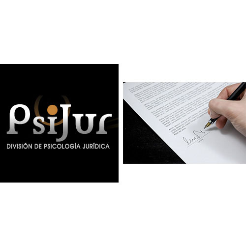 Logo Psicología Jurídica y firma de informe